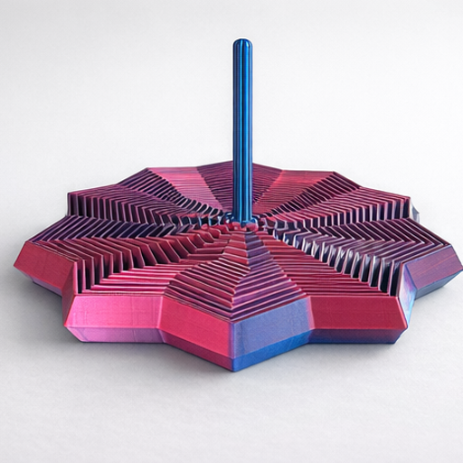 Dual-color star fidget with a silky pink and blue finish